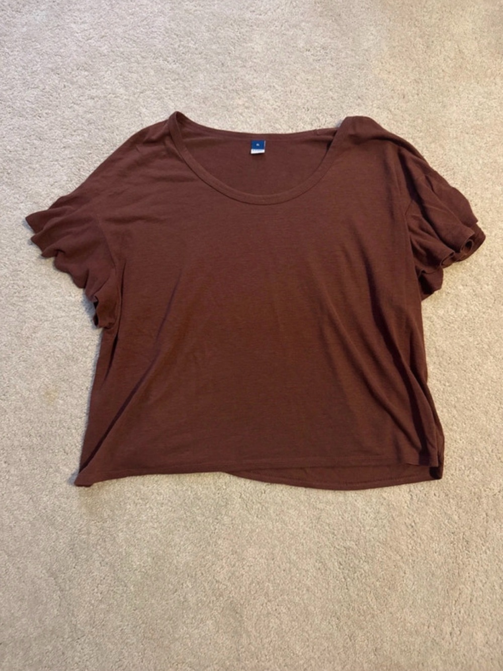Old Navy Brown Scoop Neck Short Sleeve Tee